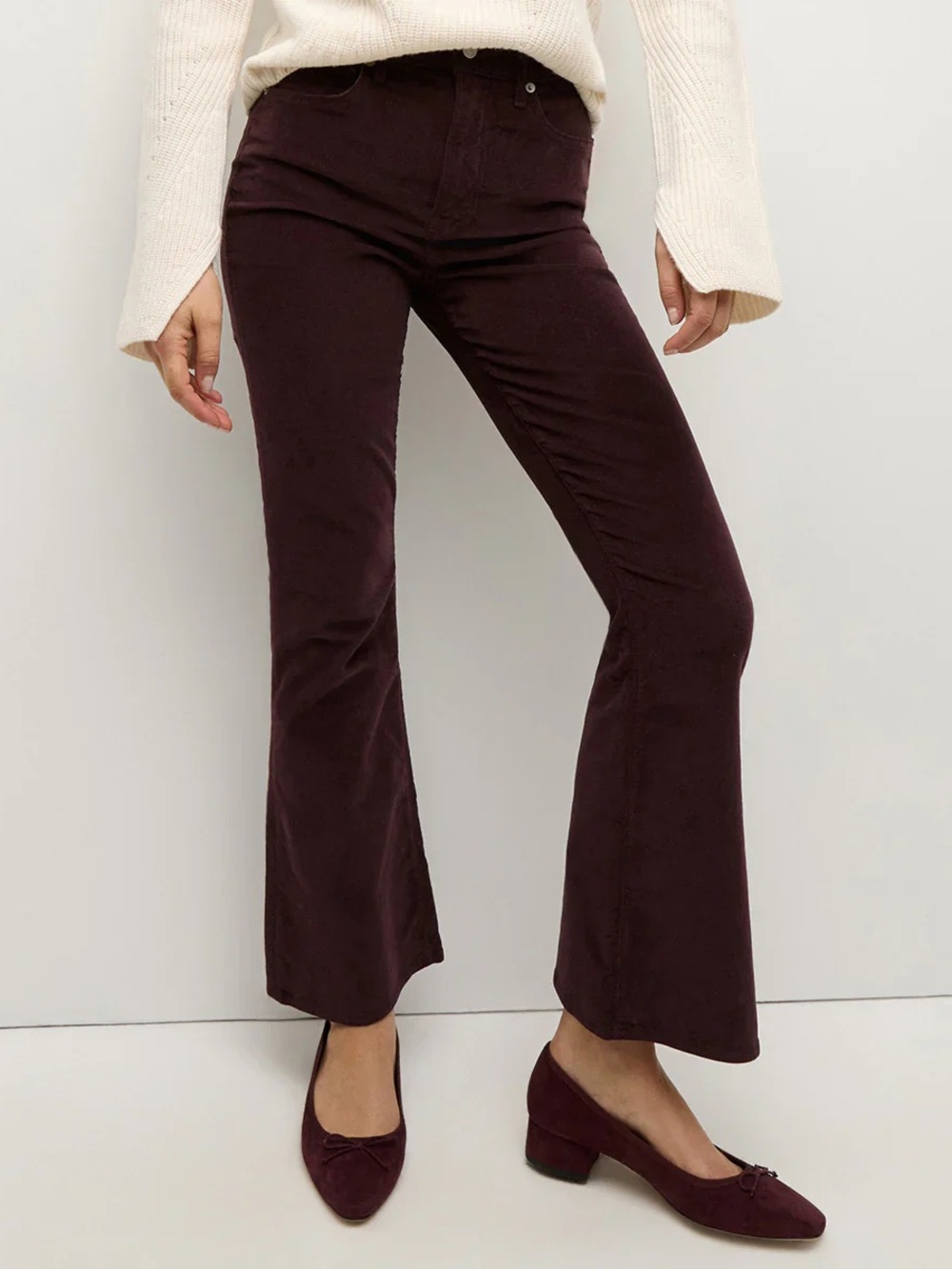 Veronica Beard Burgundy Flared Pants